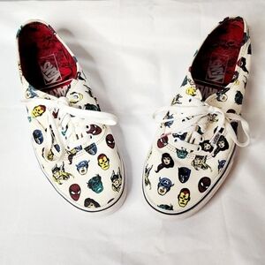 Vans x Marvel White Canvas Low-Top Sneakers Men's Size  10